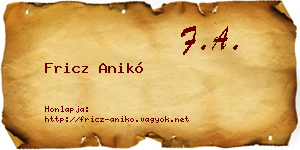 Fricz Anikó névjegykártya